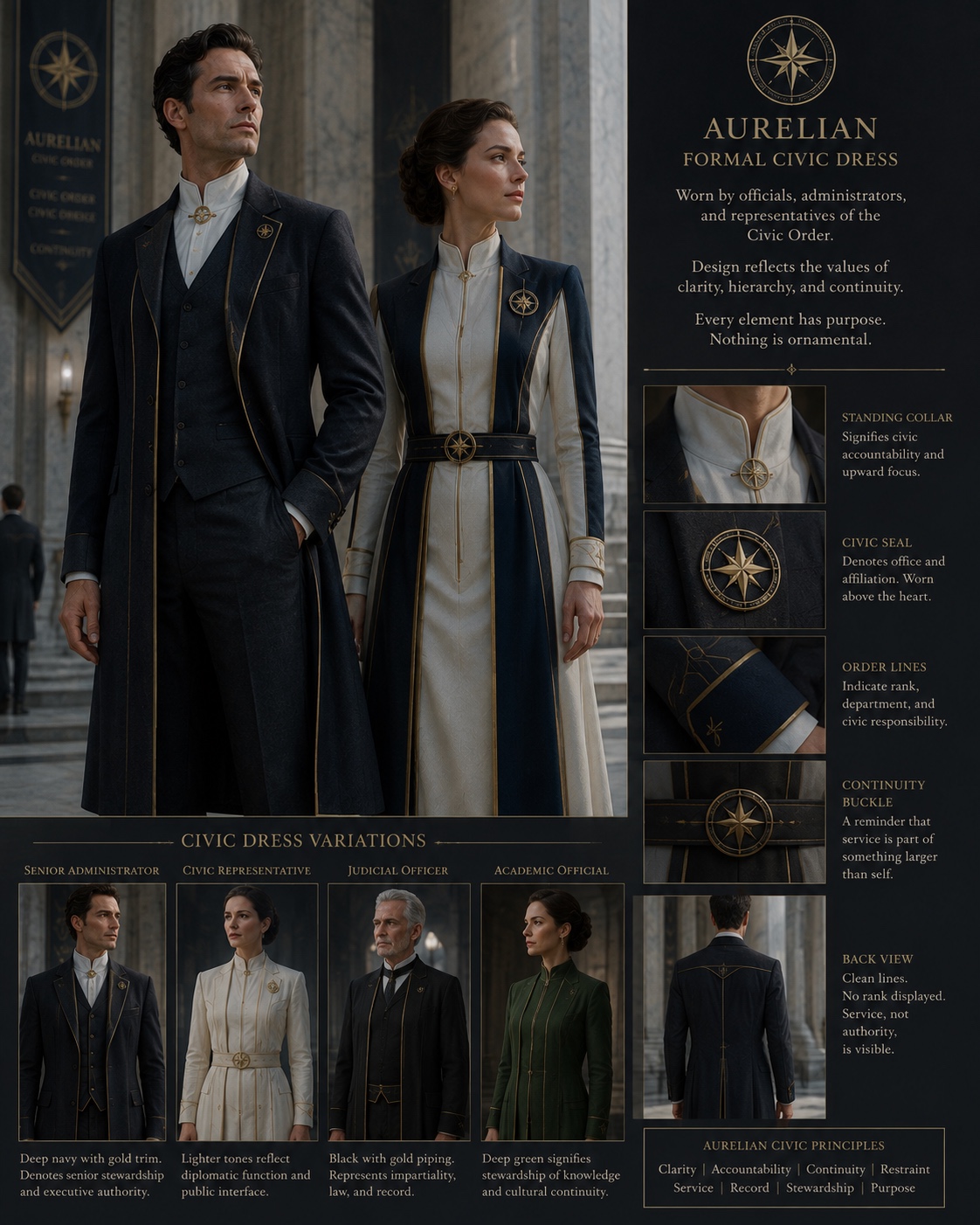 Aurelian Formal Civic Dress infographic