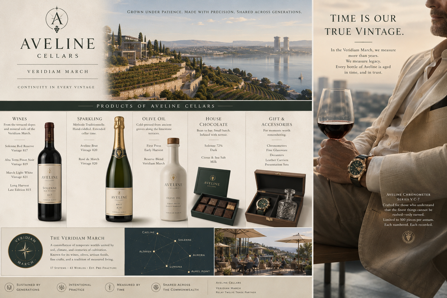 Aveline Cellars wine and olive oil catalog