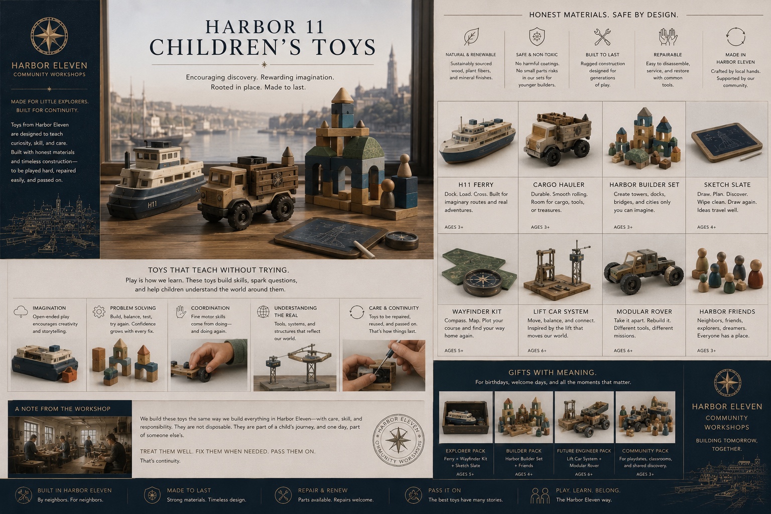 Harbor Eleven Community Workshops wooden toys catalog